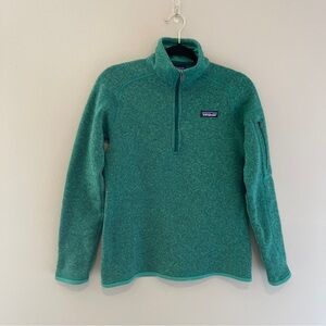 Patagonia Better Sweater 1/4 Zip Fleece Womens Size Medium Green Style #25617
